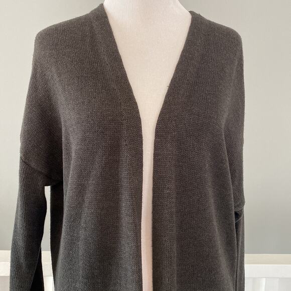 Old Navy Charcoal Grey Aztec Print Open Front Long Cardigan Size XS - Picture 2 of 7